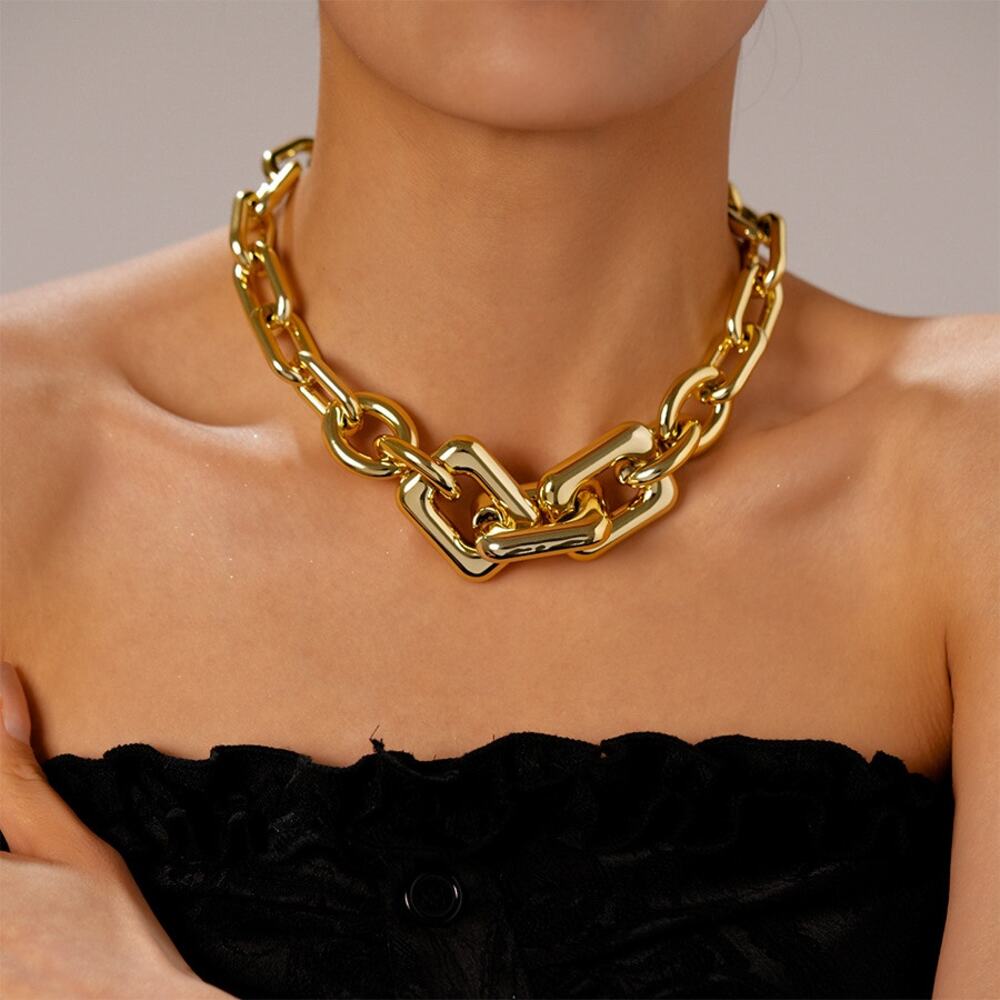 Exaggerated Geometric Acrylic Lobster Trigger Clasp Closure Choker